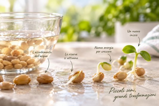 Dalla germogliazione alla crescita: assorbimento dell'acqua, attivazione delle riserve e sviluppo del germoglio